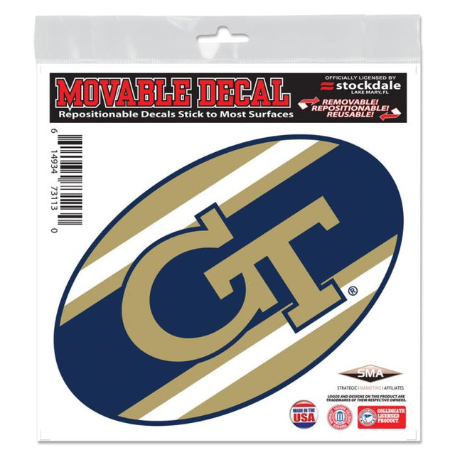 Georgia Tech Yellow Jackets STRIPES All Surface Decal 6" x 6"