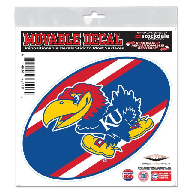 Kansas Jayhawks STRIPES All Surface Decal 6" x 6"