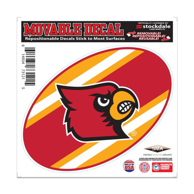 Calcomanía para todas las superficies con el logo de los Louisville Cardinals STRIPES de 6" x 6"