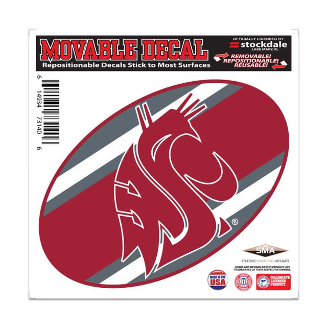 Washington State Cougars STRIPES All Surface Decal 6" x 6"