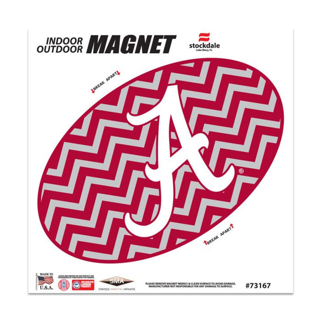 Alabama Crimson Tide CHEVRON Outdoor Magnets 6" x 6"