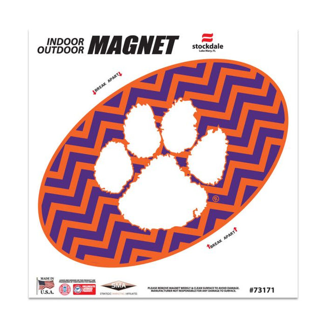 Clemson Tigers CHEVRON Outdoor Magnets 6" x 6"