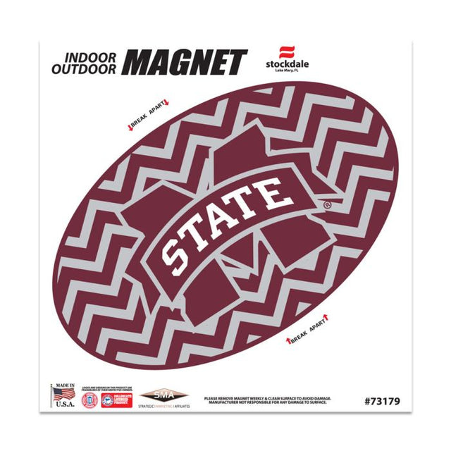 Mississippi State Bulldogs CHEVRON Outdoor Magnets 6" x 6"