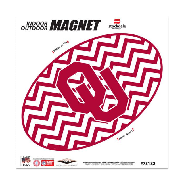 Imanes para exteriores CHEVRON de Oklahoma Sooners de 6" x 6"