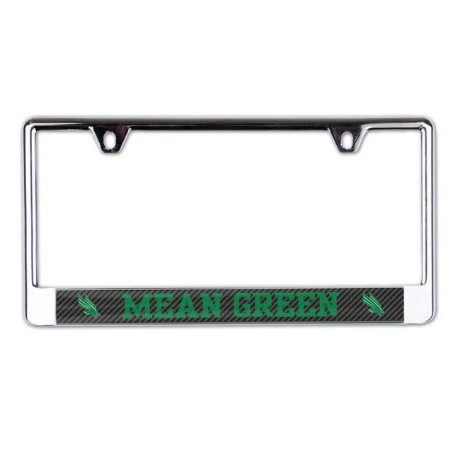 North Texas Mean Green CARBON Lic Plate Frame B/O Printed