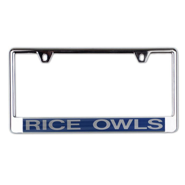 Rice Owls Lic Plate Frame B/O Printed