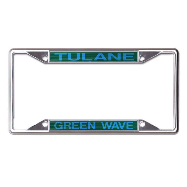 Marco de licencia Tulane Green Wave Plt de acero inoxidable estampado