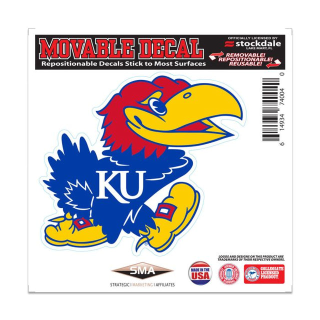 Calcomanía para todas las superficies de los Kansas Jayhawks, 6" x 6"