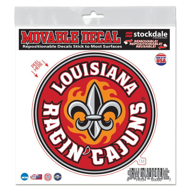 Louisiana - Calcomanía para todas las superficies de Lafayette Ragin Cajuns de 6" x 6"