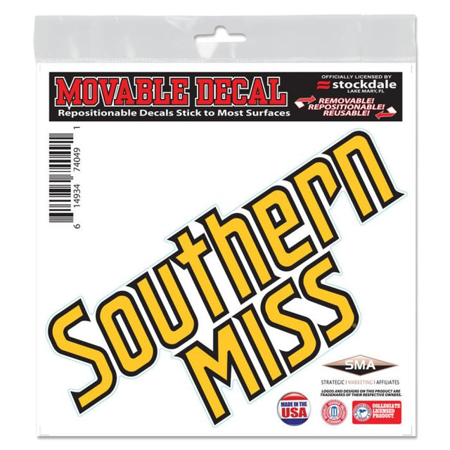 Calcomanía para todas las superficies de Southern Miss Golden Eagles, 6" x 6"