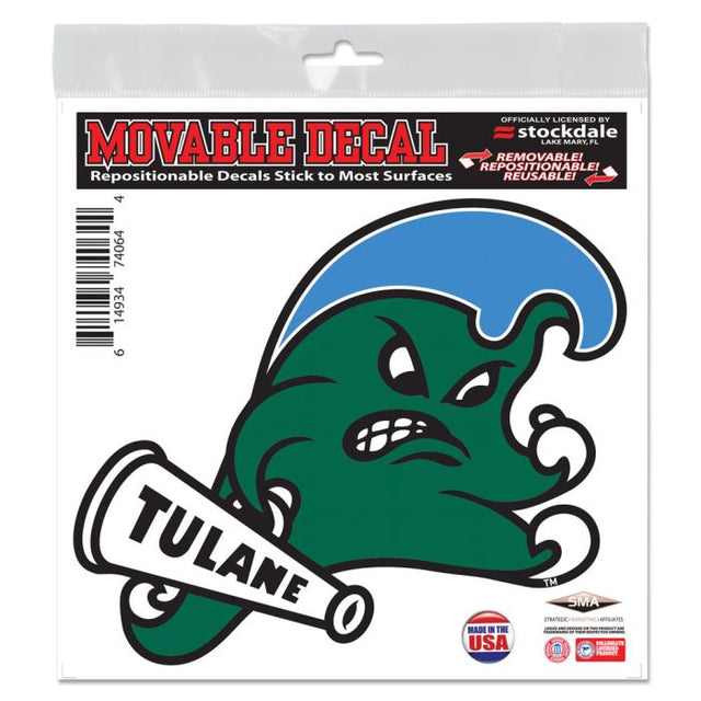 Tulane Green Wave All Surface Decal 6" x 6"