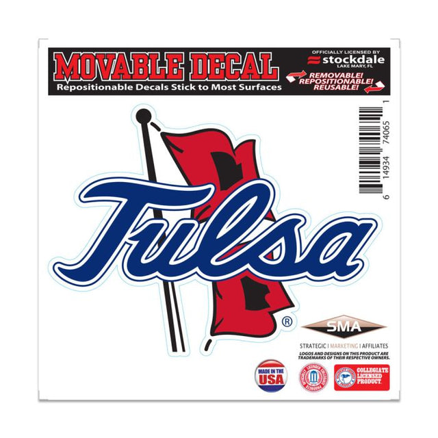 Calcomanía para todas las superficies de los Tulsa Golden Hurricanes, 6" x 6"