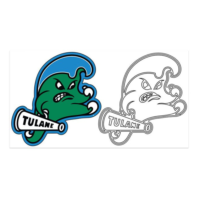 Tulane Green Wave Foiled Window Decals 4" x 7"