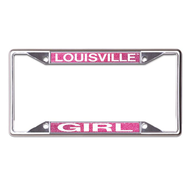 Louisville Cardinals GLITTER BACKGROUND Lic Plt Frame S/S Printed