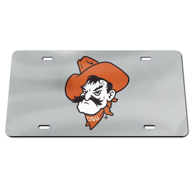 Placa de matrícula de acrílico especial con fondo de espejo de los Oklahoma State Cowboys