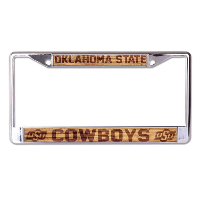 Oklahoma State Cowboys WOOD Lic Plt Frame S/L Printed