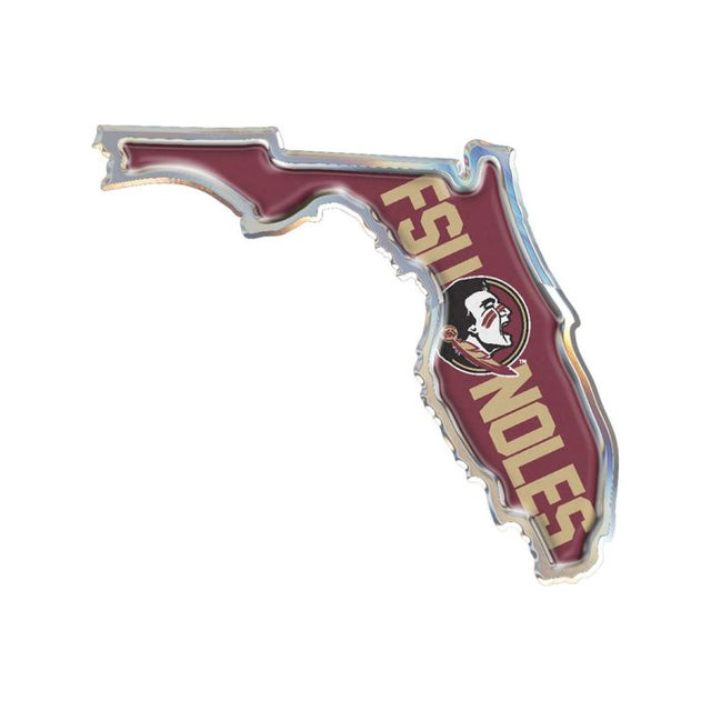 Florida State Seminoles STATE Chrome Metal Domed Emblem