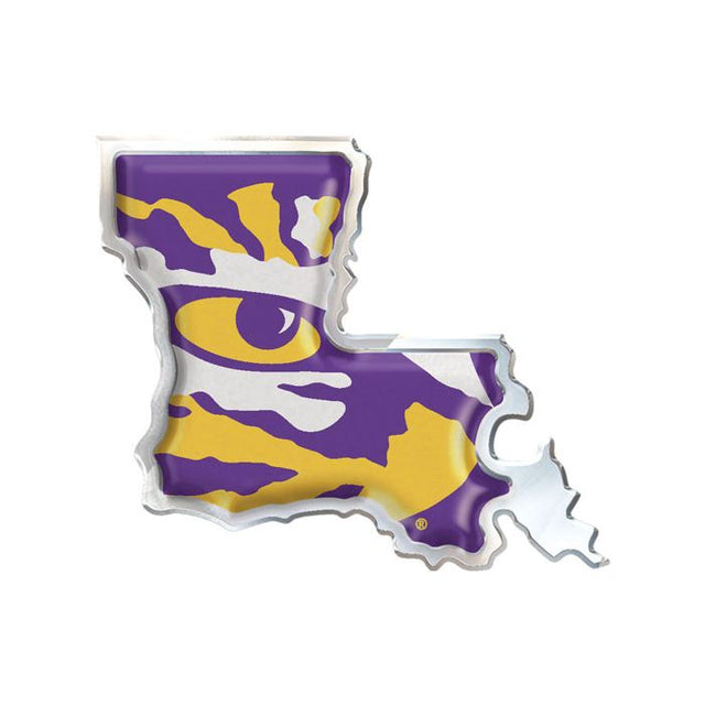 LSU Tigers STATE Chrome Metal Domed Emblem