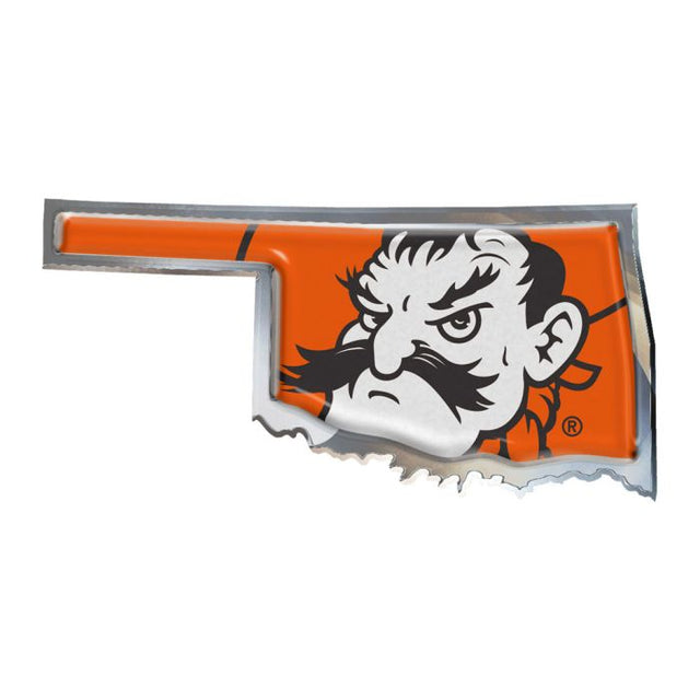 Oklahoma State Cowboys STATE Chrome Metal Domed Emblem