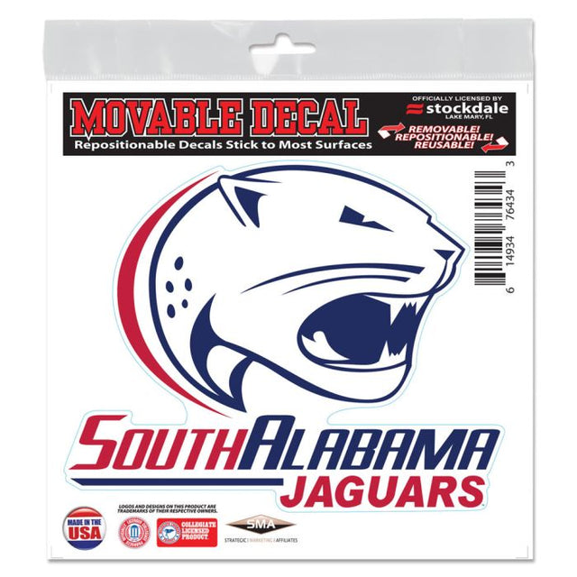 Calcomanía para todas las superficies de los South Alabama Jaguars, 6" x 6"