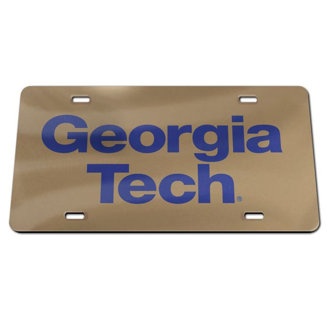 Placas de matrícula clásicas de acrílico de los Yellow Jackets de Georgia Tech