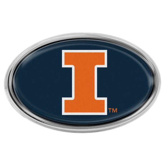 Illinois Fighting Illini Chrome Metal Domed Emblem