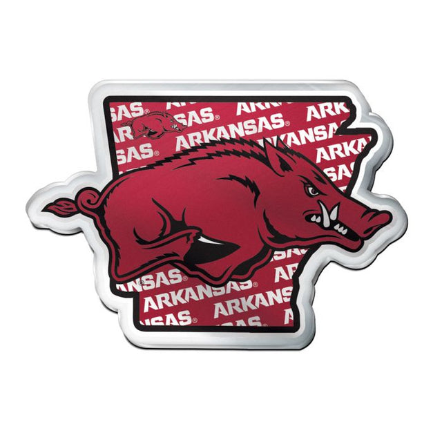 Emblema acrílico para automóvil del estado de Arkansas Razorbacks