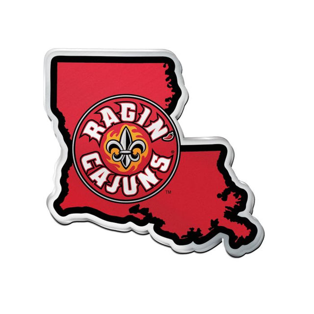 Luisiana - Emblema acrílico para automóvil de Lafayette Ragin Cajuns STATE