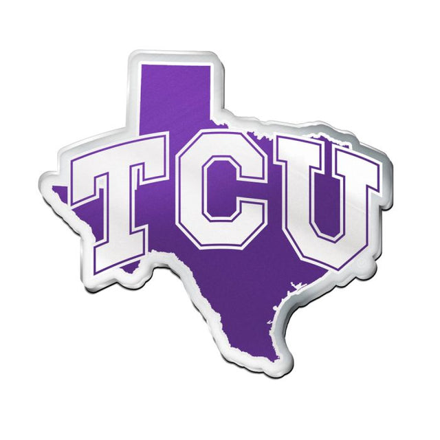 TCU Horned Frogs STATE Acrylic Auto Emblem