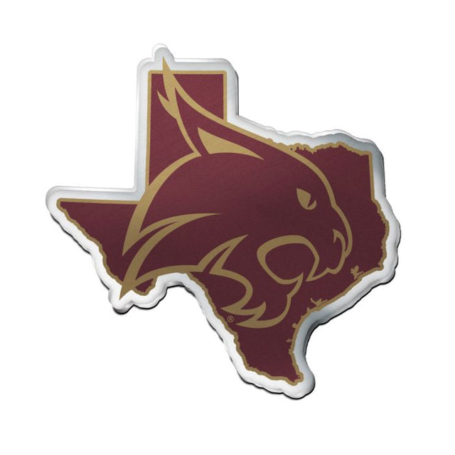 Emblema acrílico para automóvil de los Texas State Bobcats STATE