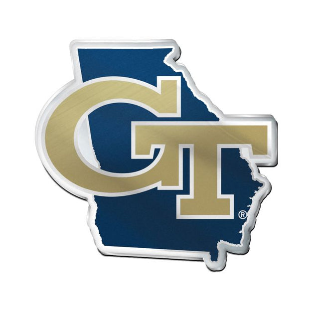 Georgia Tech Yellow Jackets STATE Acrylic Auto Emblem