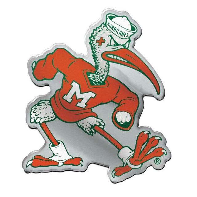 Emblema acrílico para automóvil de los Miami Hurricanes