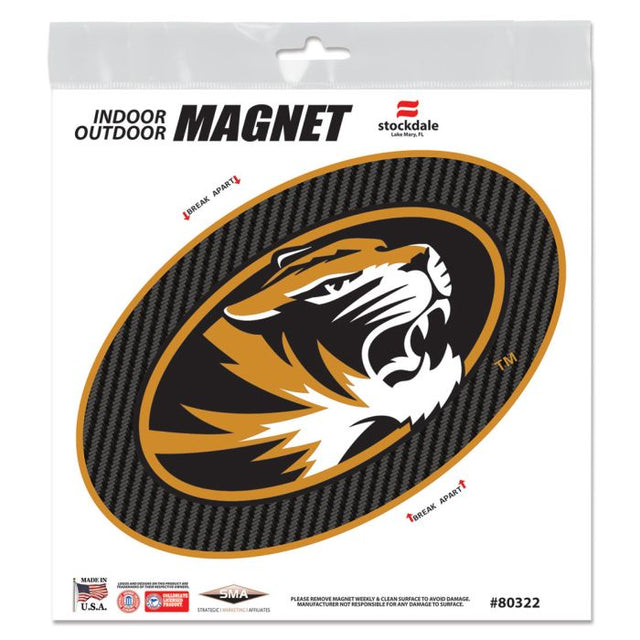 Imanes para exteriores de carbono de los Missouri Tigers, 6" x 6"