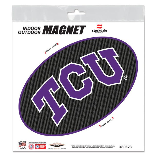 TCU Horned Frogs CARBON Outdoor Magnets 6" x 6"