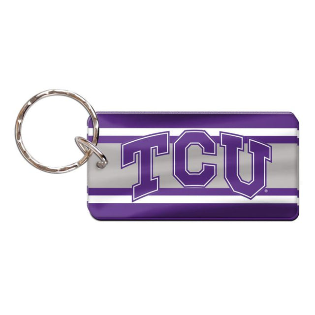 TCU Horned Frogs STRIPES Keychain Rectangle