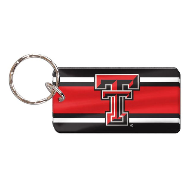 Llavero rectangular con rayas de los Red Raiders de Texas Tech