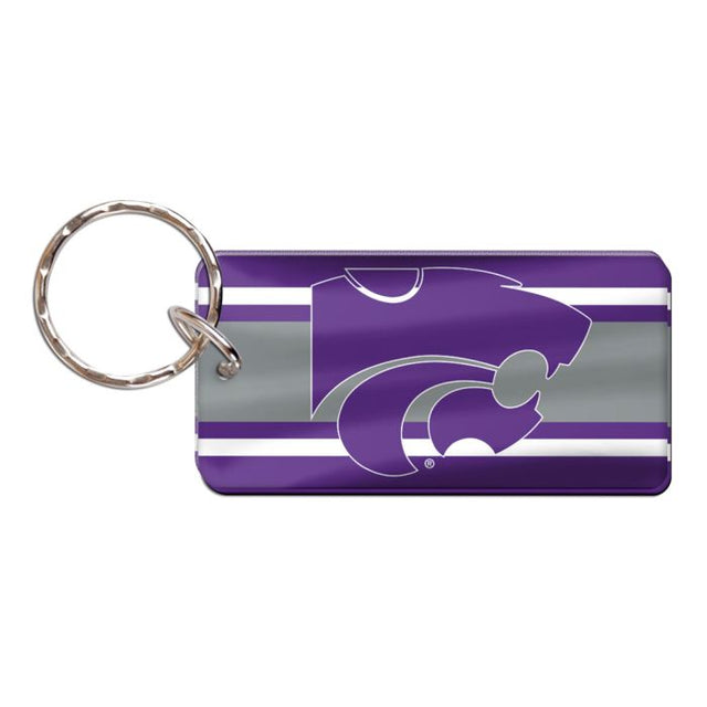 Llavero rectangular con rayas de los Kansas State Wildcats