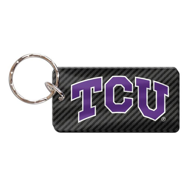 TCU Horned Frogs CARBON Keychain Rectangle