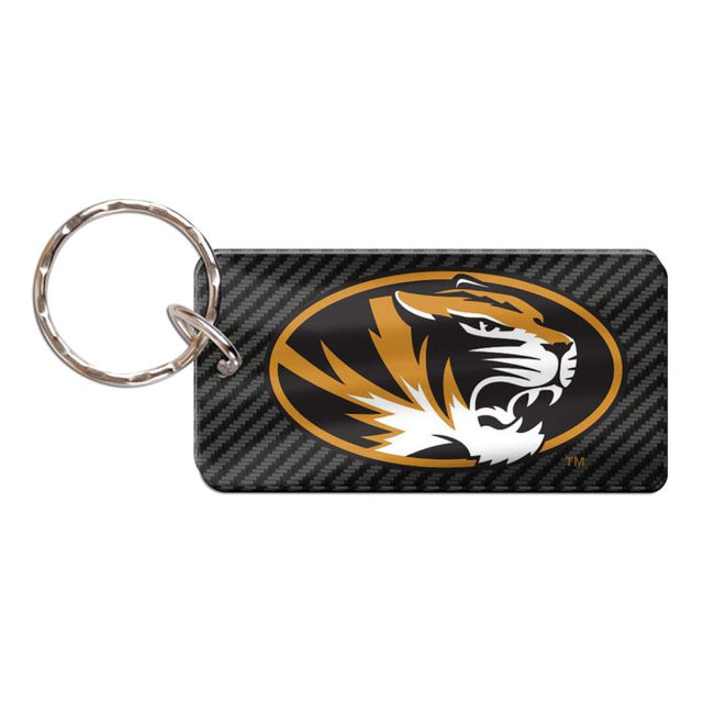 Llavero rectangular de carbono de los Missouri Tigers