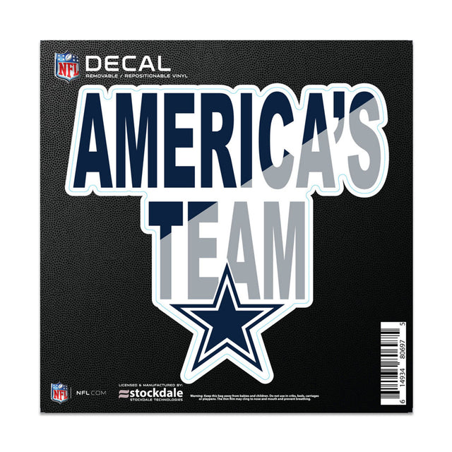 Calcomanía de los Dallas Cowboys para todo tipo de superficies, 6 x 6 pulgadas