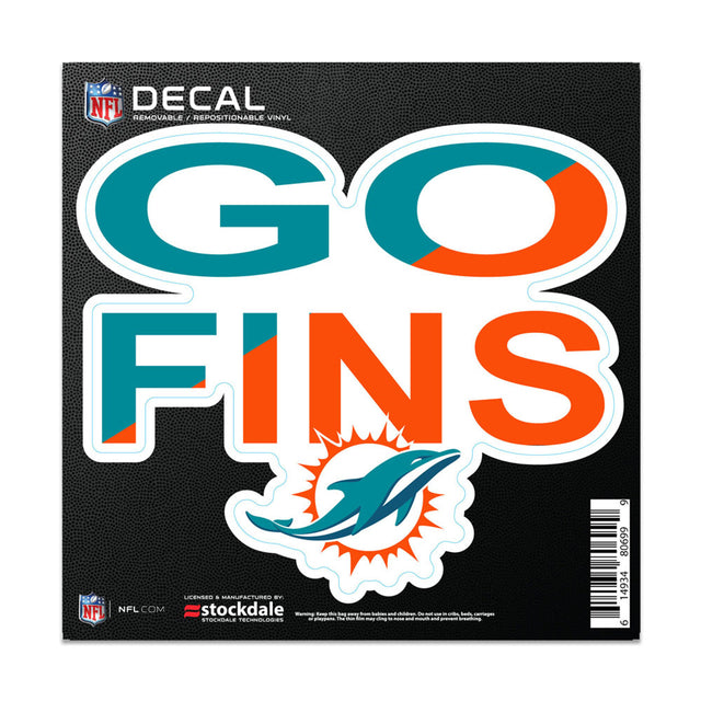 Calcomanía de los Miami Dolphins para todo tipo de superficies, 6 x 6 pulgadas