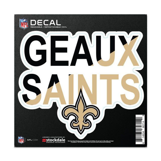 Calcomanía para todo tipo de superficies de 6 x 6 de los New Orleans Saints