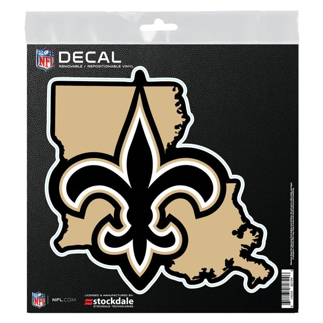 Calcomanía de los New Orleans Saints de 6 x 6 para todas las superficies con forma de estado