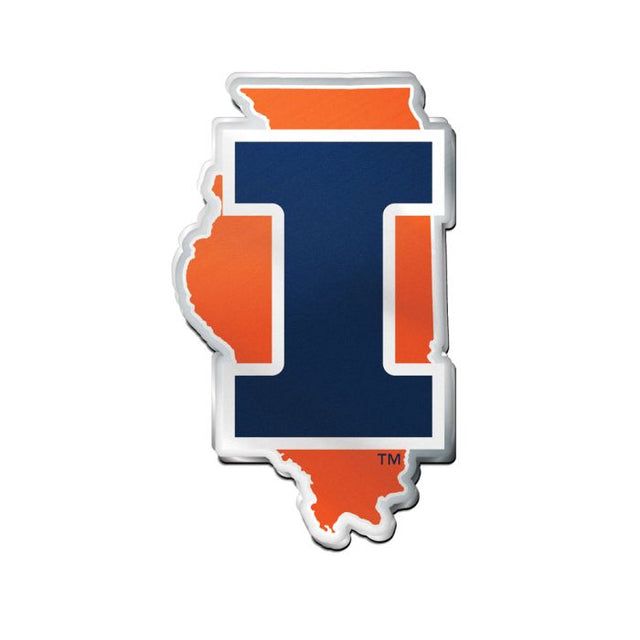 Emblema acrílico para automóvil de Illinois Fighting Illini STATE