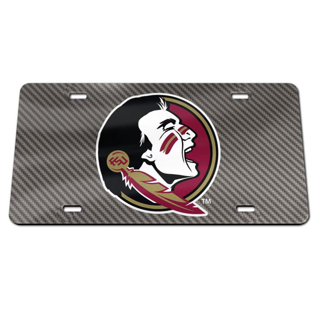 Florida State Seminoles CARBON Specialty Acrylic License Plate