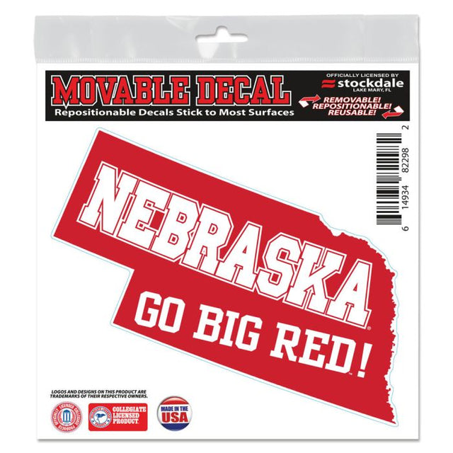 Calcomanía para todas las superficies de los Nebraska Cornhuskers, 6" x 6"