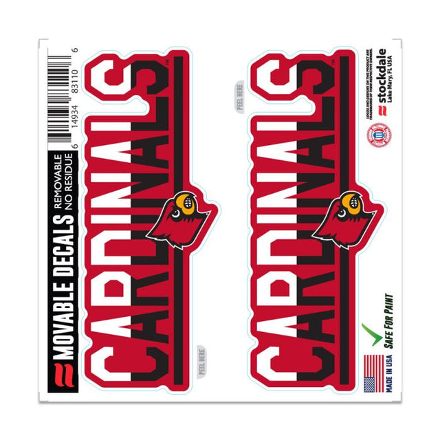 Calcomanía para todo tipo de superficies COLOR DUO de los Louisville Cardinals, 6" x 6"