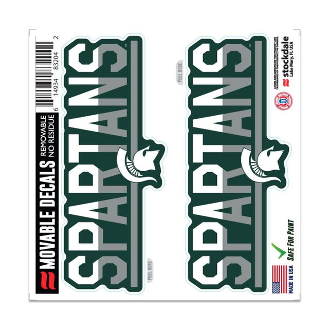 Calcomanía para todo tipo de superficies de Michigan State Spartans COLOR DUO de 6" x 6"