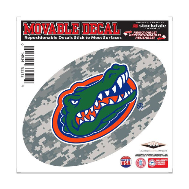 Calcomanía para todo tipo de superficies con diseño de camuflaje de los Florida Gators, 6" x 6"