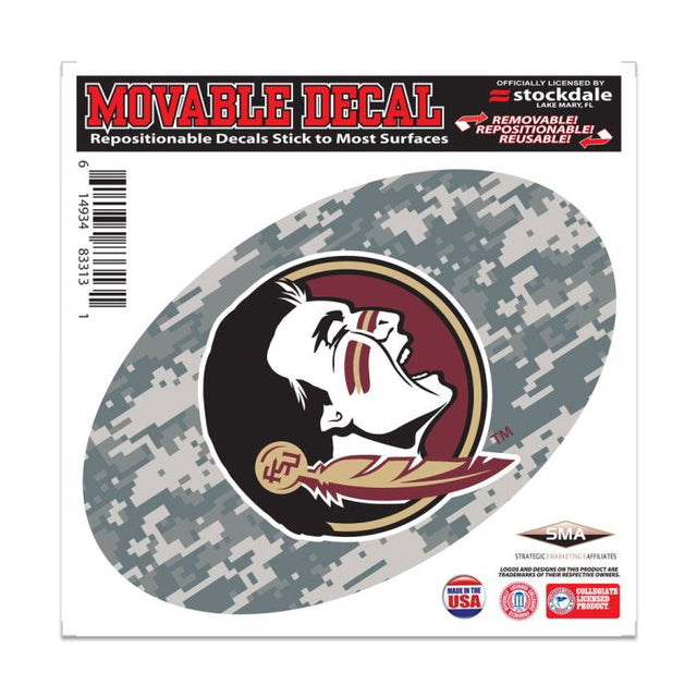 Calcomanía para todo tipo de superficies con el logo de los Florida State Seminoles CAMO, 6" x 6"